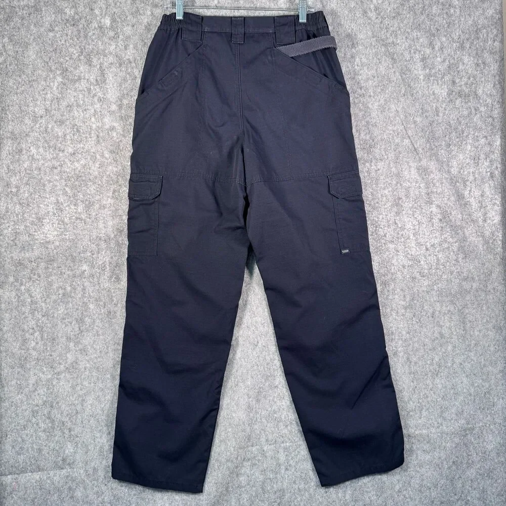 5.11 Tactical Cargo Pants Mens 34X32 Measures 32x32 Blue Ripstop Elastic Waist